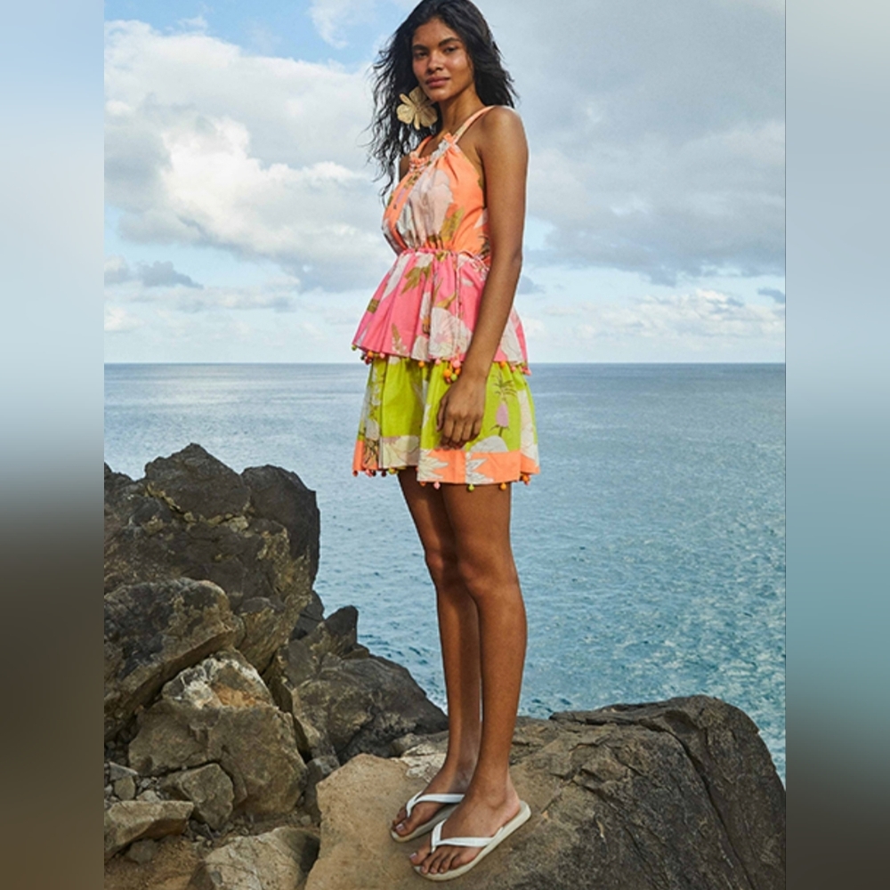 FARM RIO Mixed Neon Garden Mini  Dress NWT - Picture 3 of 11